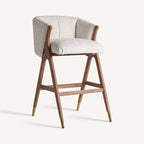 Taburete Douze — Madera de caucho marrón
