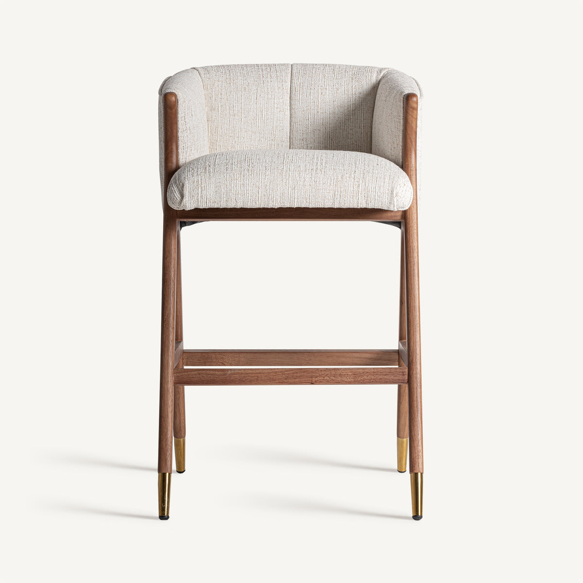 Taburete Douze — Madera de caucho marrón