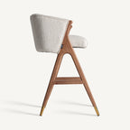 Taburete Douze — Madera de caucho marrón