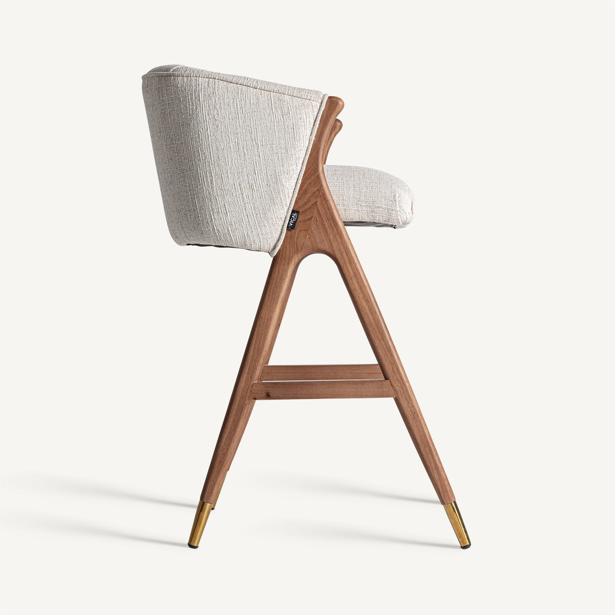 Taburete Douze — Madera de caucho marrón