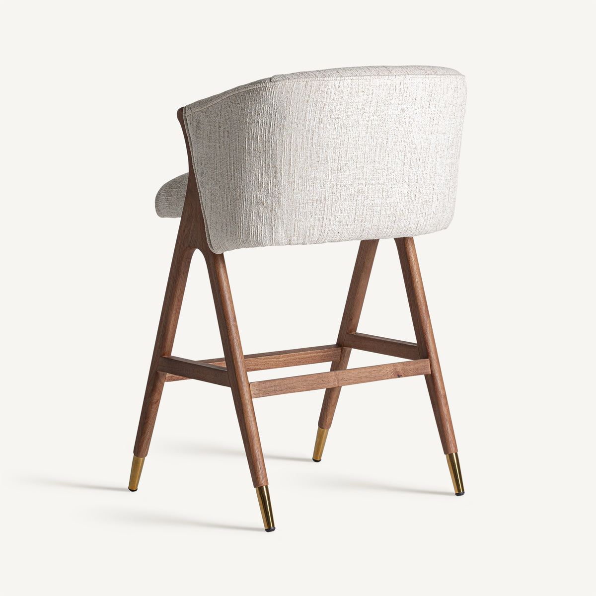 Taburete Douze — Madera de caucho marrón