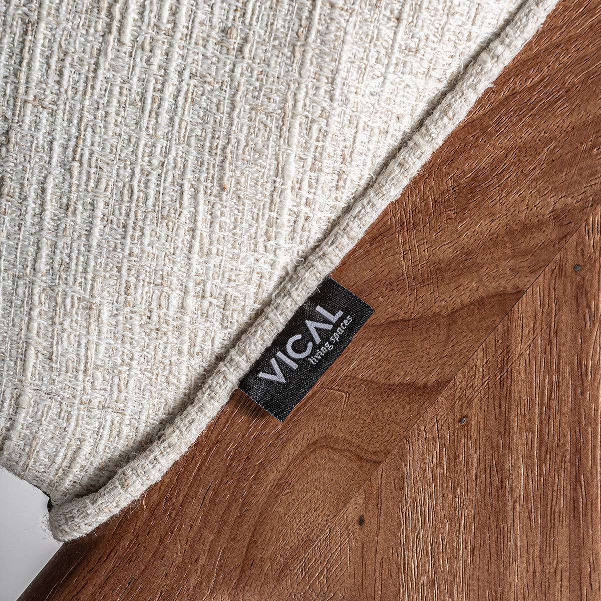 Taburete Douze — Madera de caucho marrón