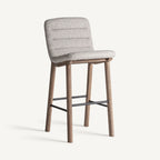 Taburete Jacquard — Madera de olmo marrón claro