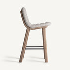 Taburete Jacquard — Madera de olmo marrón claro