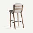 Taburete Jacquard — Madera de olmo marrón claro