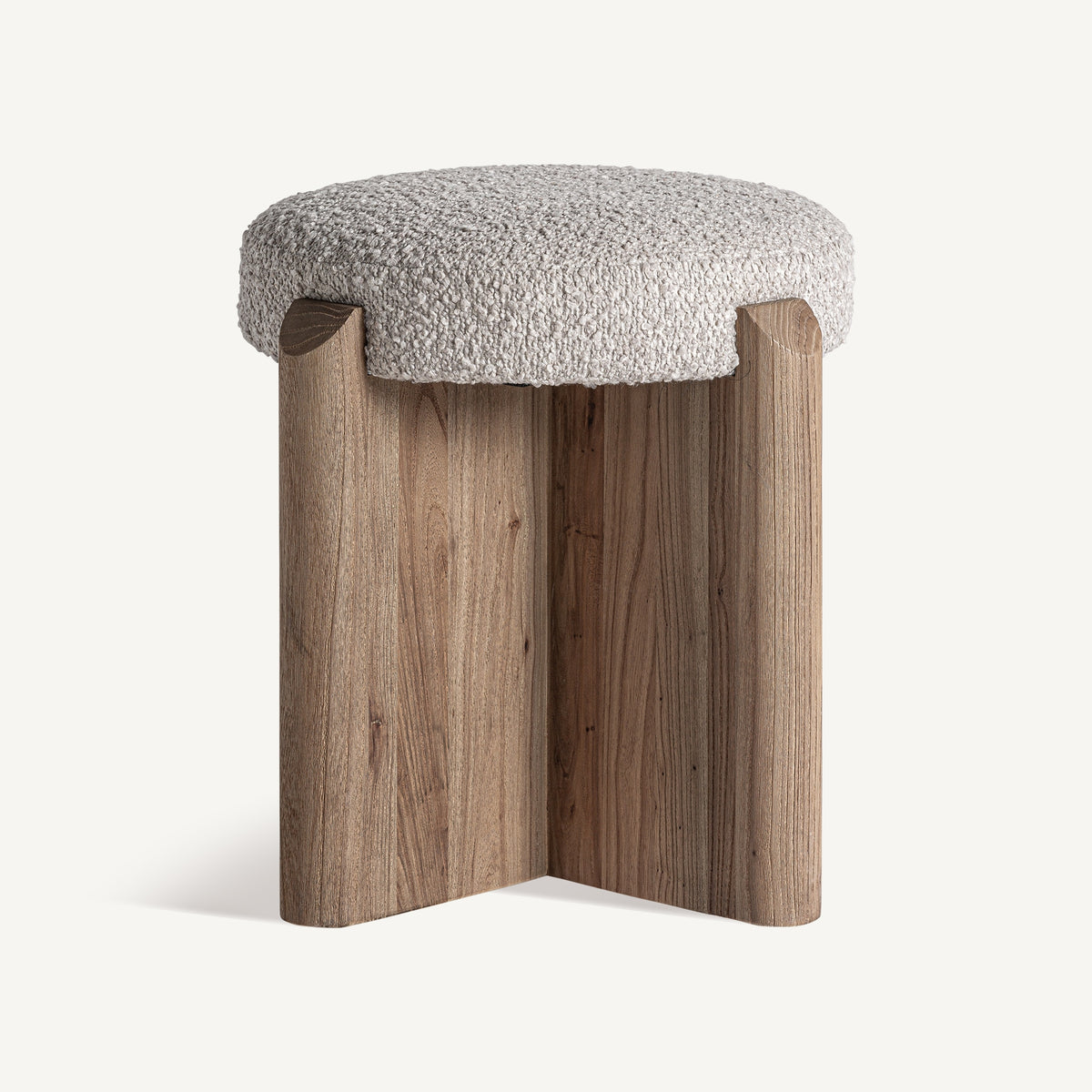 Taburete Jacquard — Madera de olmo marrón claro