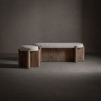 Taburete Jacquard — Madera de olmo marrón claro