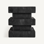Taburete Vievy — Madera de pino reciclado negro