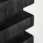 Taburete Vievy — Madera de pino reciclado negro