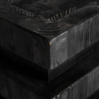Taburete Vievy — Madera de pino reciclado negro