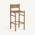 Taburete Voghera — Madera de teca marrón