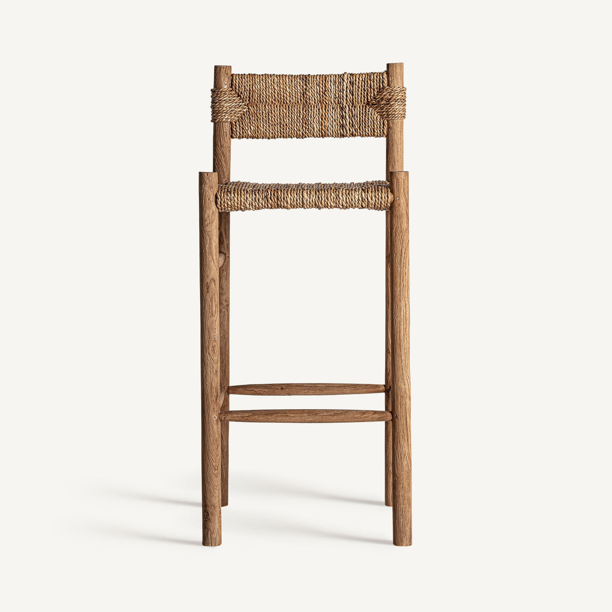 Taburete Voghera — Madera de teca marrón