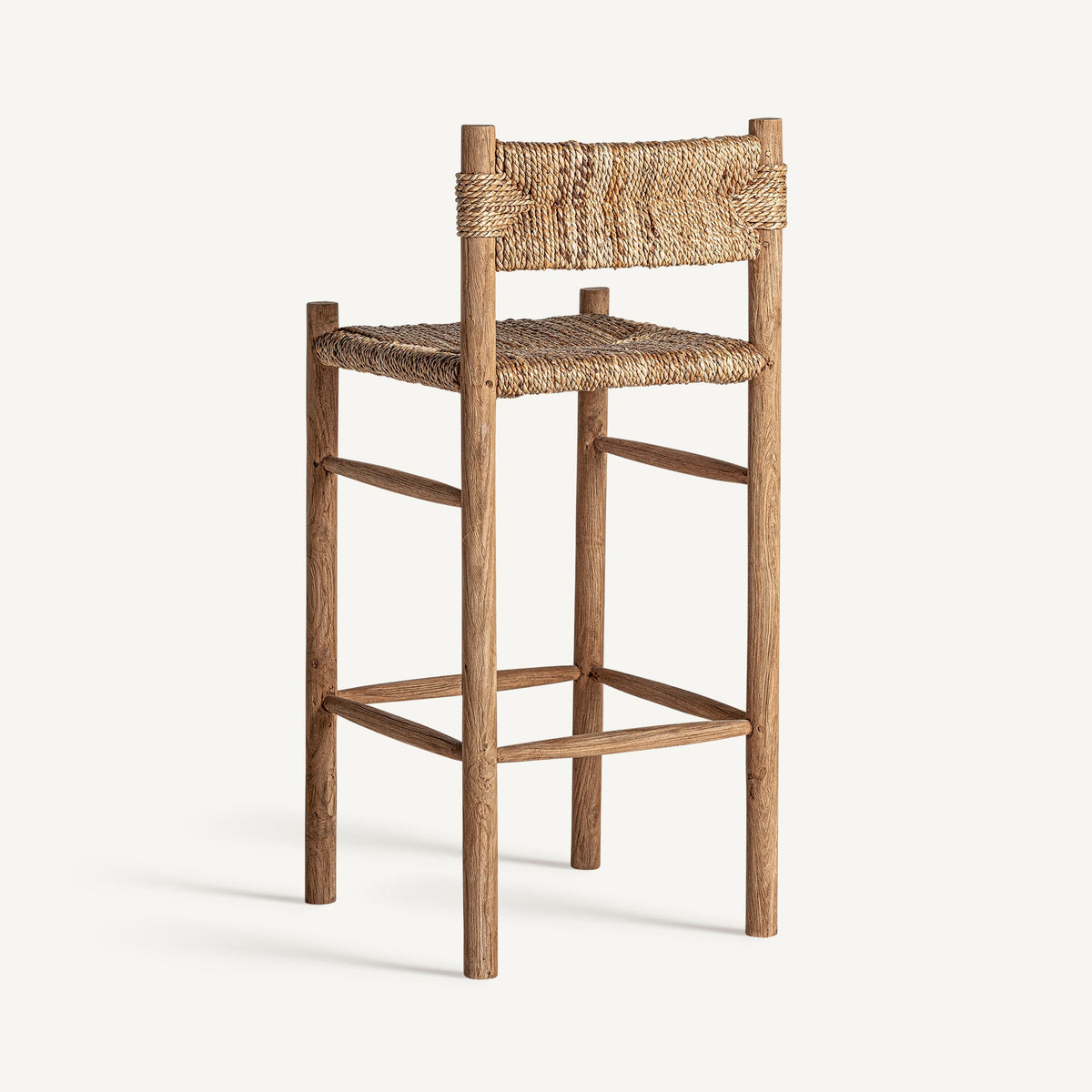Taburete Voghera — Madera de teca marrón