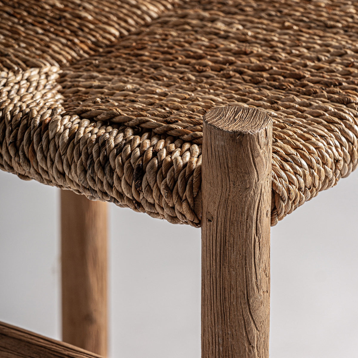 Taburete Voghera — Madera de teca marrón