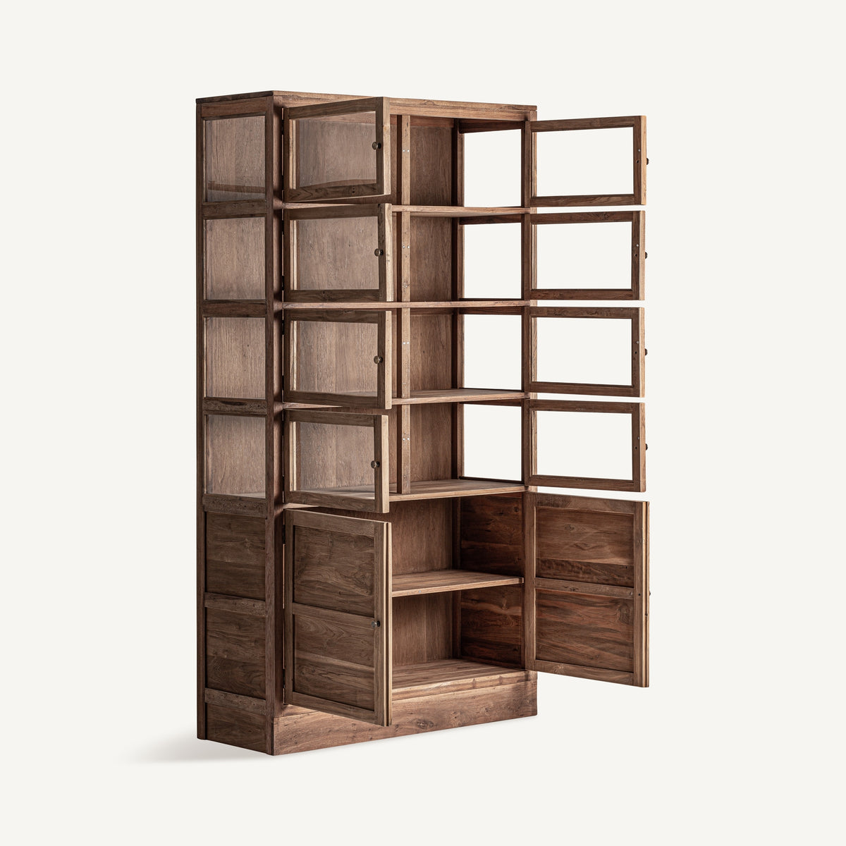 Vitrina Helmond — Madera recuperada marrón