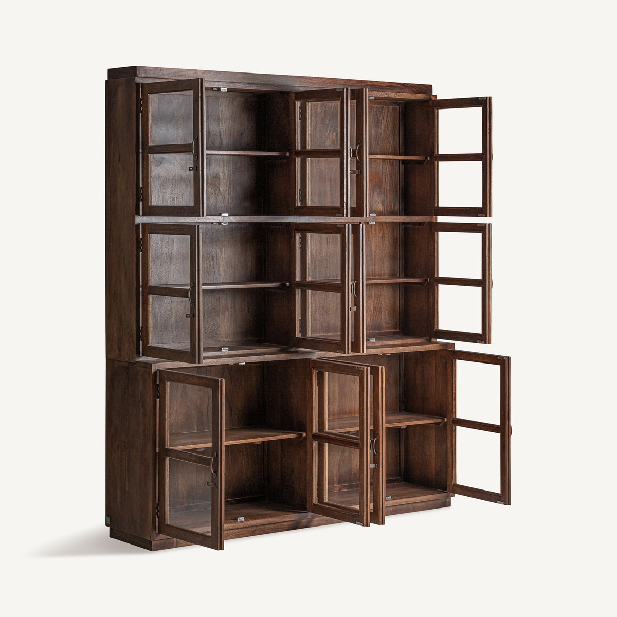 Vitrina Jekye — Madera de mango reciclada marrón natural