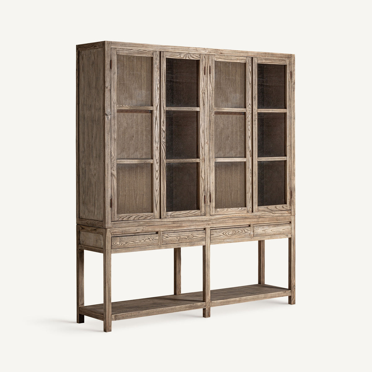 Vitrina Masein — Madera de olmo marrón claro