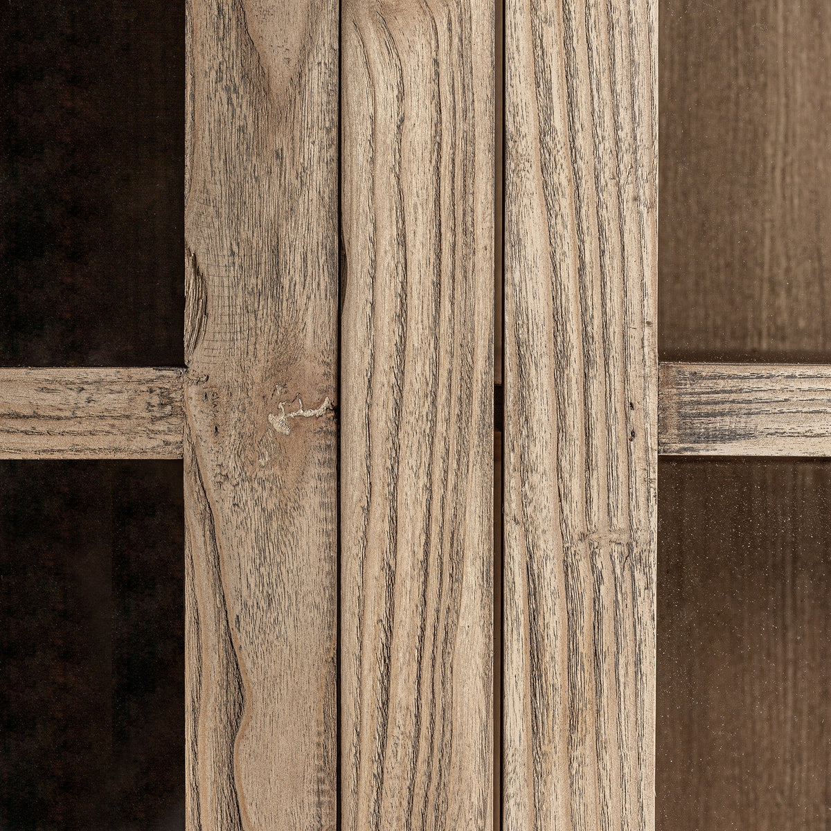 Vitrina Masein — Madera de olmo marrón claro