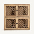 Vitrina Melnik — Madera de olmo marrón natural