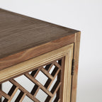 Vitrina Melnik — Madera de olmo marrón natural