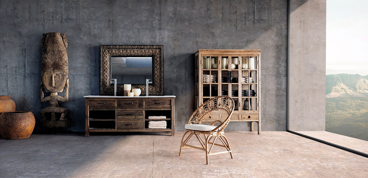 Vitrina Tartu — Madera de olmo marrón