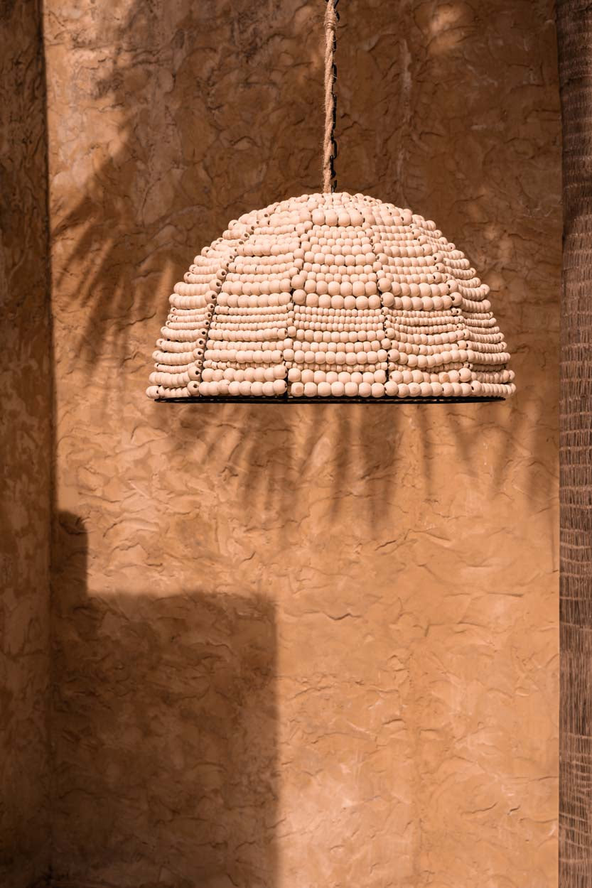 Lámpara colgante Wooden Bead Dome